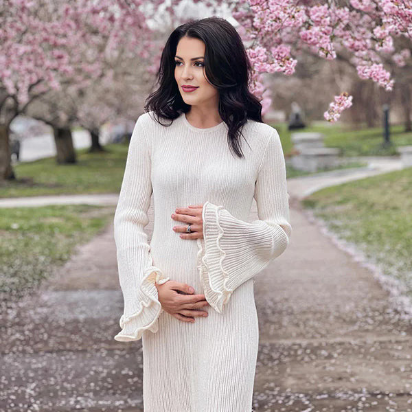 Beaumama robes longue grossesse élégant enceinte shooting volants coulisse taille dos nu fluide femme enceinte