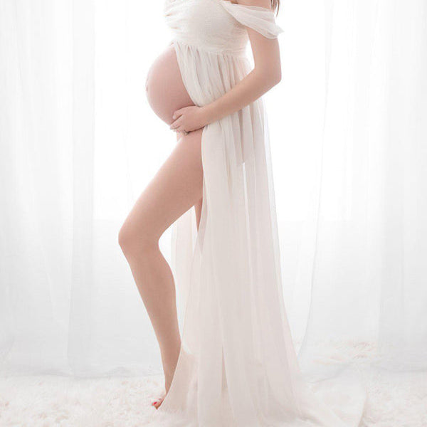 Beaumama robe de longue grossesse lingerie maternite fendu shooting photo femme enceinte