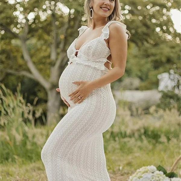 Beaumama robe longue grossesse élégant vacances volants moulante dos nu enceinte shooting babyshower femme enceinte