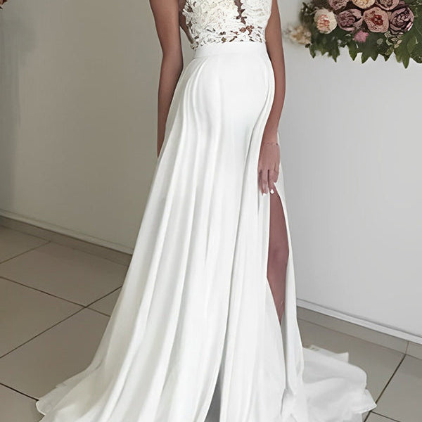 Beaumama robes longue grossese soirée mariée fendu le côté dentelle queue femme enceinte