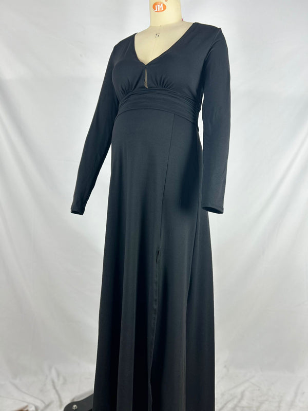 Beaumama robes longue grossesse élégant enceinte shooting fendu le côté fluide femme enceinte
