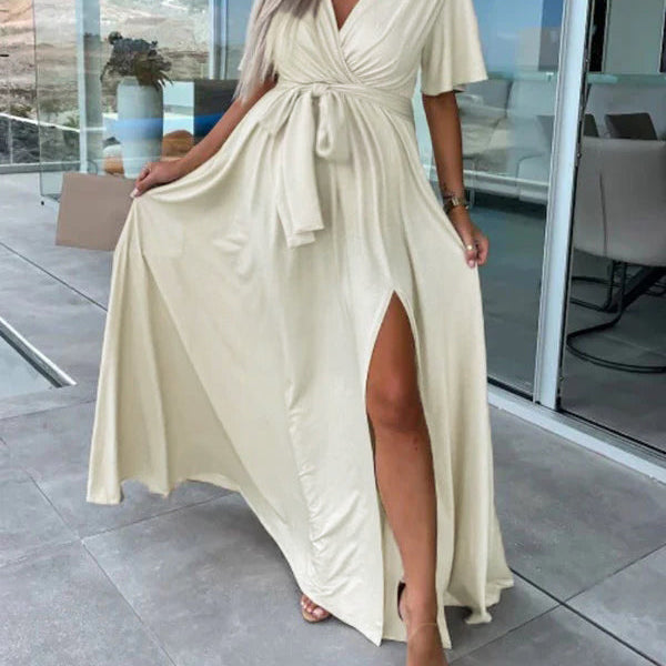 Beaumama robes longue grossesse soirée demoiselles d'honneur ceinture fendu le côté fluide volants femme enceinte