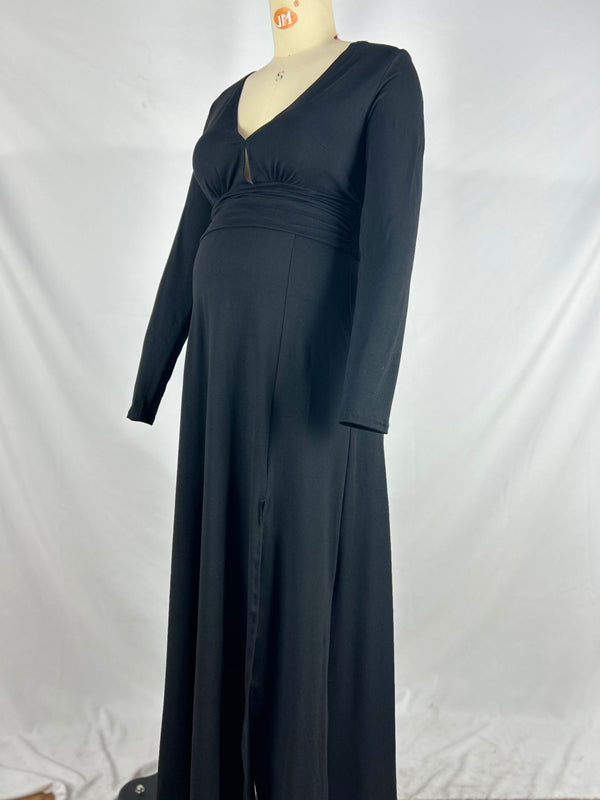 Beaumama robes longue grossesse élégant enceinte shooting fendu le côté fluide femme enceinte