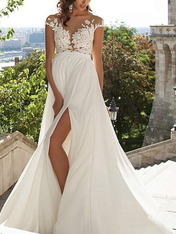 Beaumama robes longue grossese soirée mariée fendu le côté dentelle queue femme enceinte