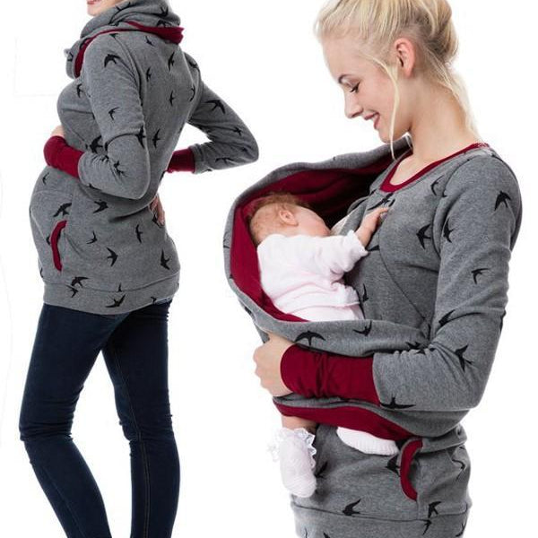 Beaumama sweatshirt allaitement poches zippée poches col roulé multifonctionnel femme