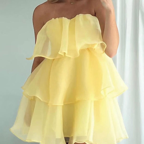 Beaumama robes courte grossesse demoiselles d'honneur bouffante tutu froufrou volants dos nu trapèze cocktail femme enceinte