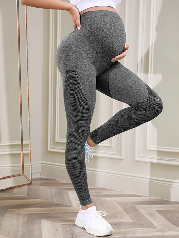 Beaumama leggings grossesse casual confortable couleur bloc rayé moulante femme enceinte