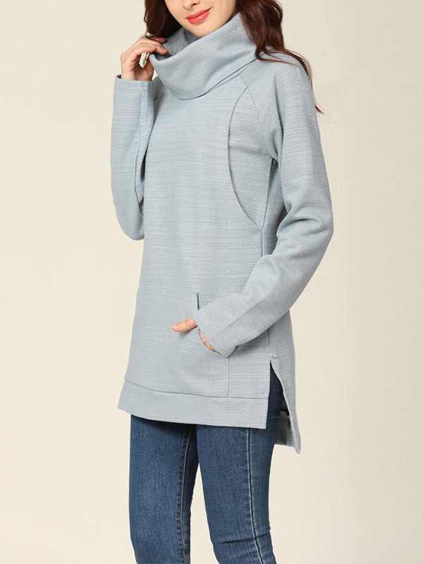Beaumama sweatshirt allaitement grossesse poches col roulé style maison femme enceinte