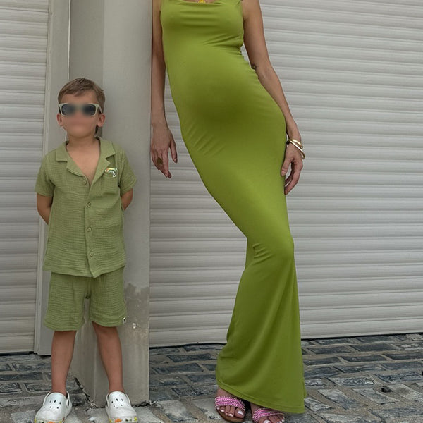 Beaumama robes longue grossesse élégant vacances dos nu moulante strap femme enceinte