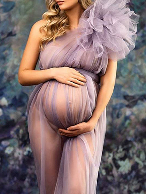 Beaumama robes photo longue grossesse tulle bouffante tutu transparent asymétrique queue ceinture femme enceinte
