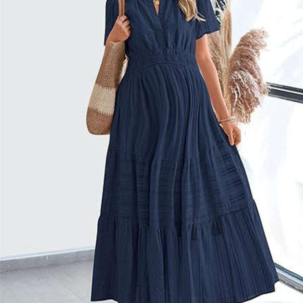 Beaumama robes longue grossesse plis manches bouffantes femme enceinte