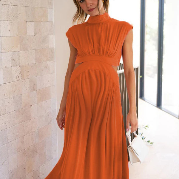 Robes longue de grossesse taille-Orange
