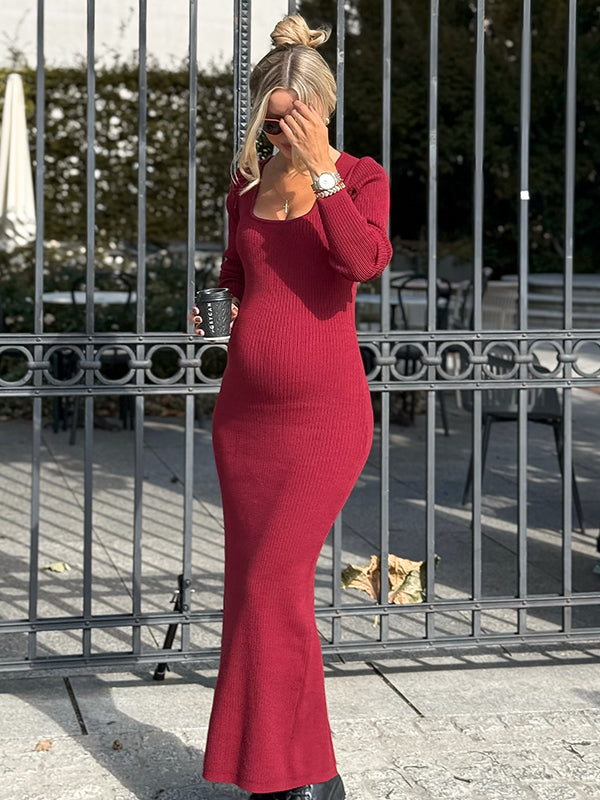 Beaumama robe longue grossesse élégant chic tous les jours plissé moulante sirene femme enceinte