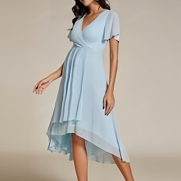 Robes mi-longue de grossesse volants-Bleu