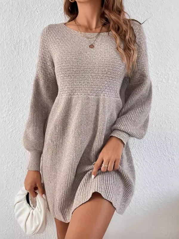 Beaumama robe pulls courte grossesse casual travail crochet tricot trapèze manchon de lanterne femme enceinte