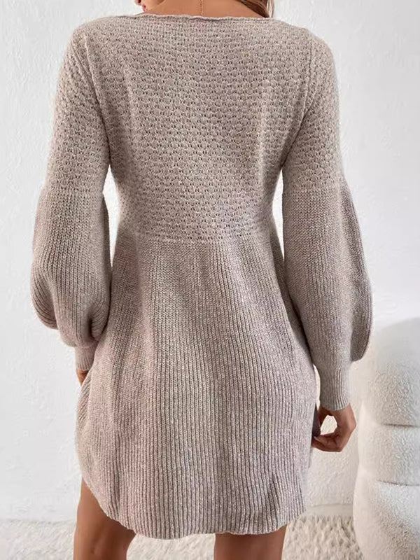 Beaumama robe pulls courte grossesse casual travail crochet tricot trapèze manchon de lanterne femme enceinte