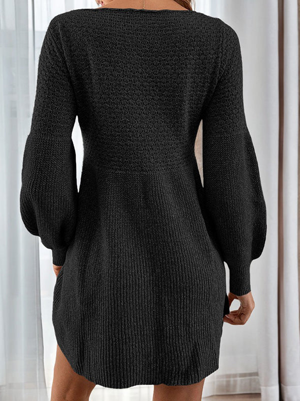 Beaumama robe pulls courte grossesse casual travail crochet tricot trapèze manchon de lanterne femme enceinte