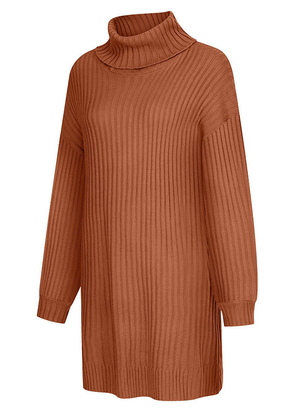 Beaumama robe pulls courte grossesse casual travail rayé col roulé crochet tricot femme enceinte