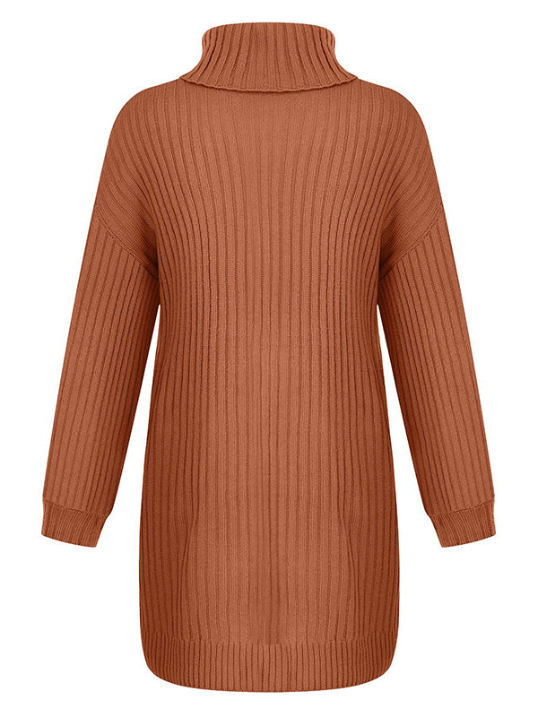 Beaumama robe pulls courte grossesse casual travail rayé col roulé crochet tricot femme enceinte