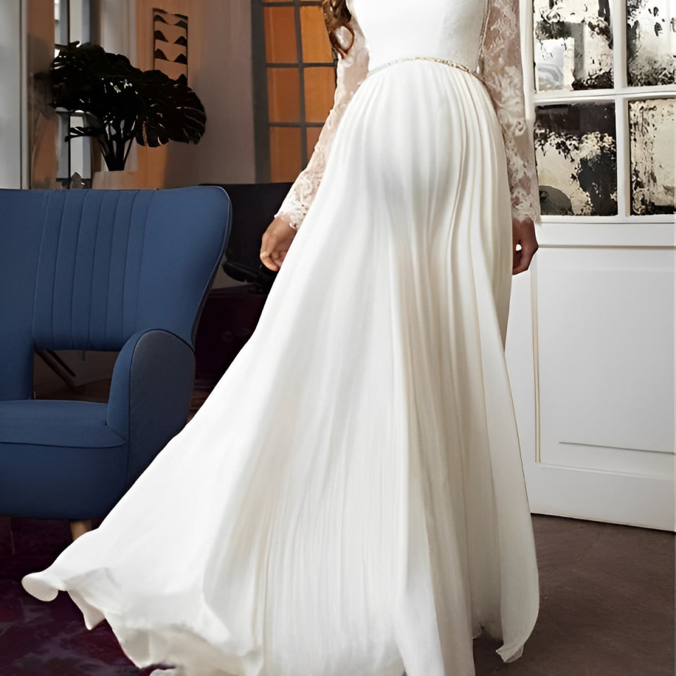 Beaumama robe longue de grossesse soirée mariée mariage dentelle élégant femme enceinte