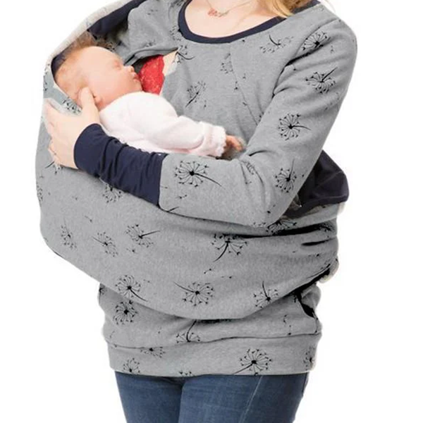 Beaumama sweatshirt allaitement pissenlit poches col roulé femme enceinte