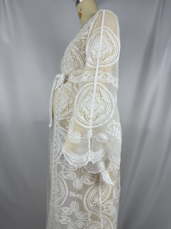 Beaumama cache-maillots élégant shooting dentelle transparent bord ondulé ceinture femme