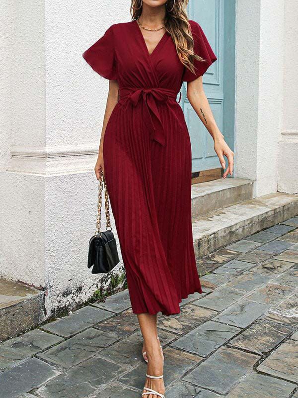 Beaumama robe longue de grossesse Élégant fPlissé ceinture femme enceinte