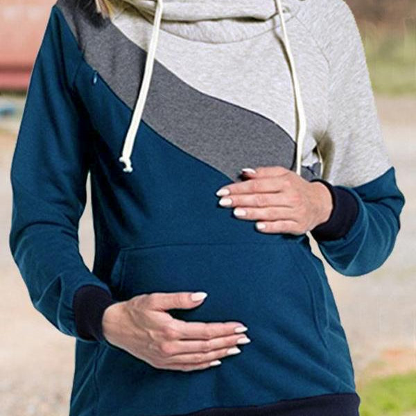 Beaumama sweatshirt allaitement couleur bloc Capuche manches longues femme