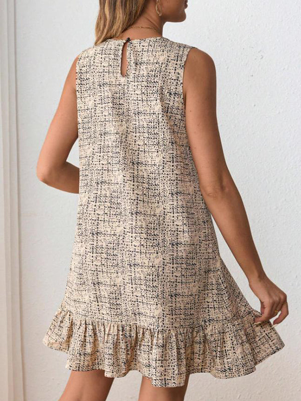 Beaumama robe décontracté courte grossesse vacances carreaux rayé volants moulante femme enceinte
