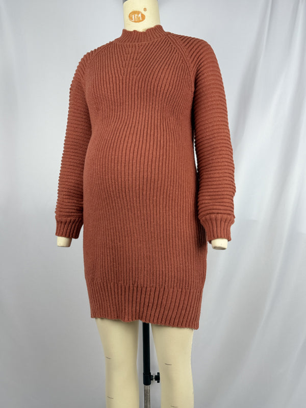 Beaumama robe pulls courte grossesse casual simple crochet tricot moulante femme enceinte