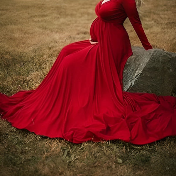 Beaumama robes photo longue grossesse élégant baby shower enceinte shooting queue fluide femme enceinte