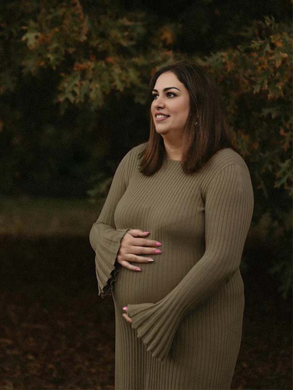 Beaumama robe longue grossesse vacances shooting rayé crochet tricot trapèze femme enceinte