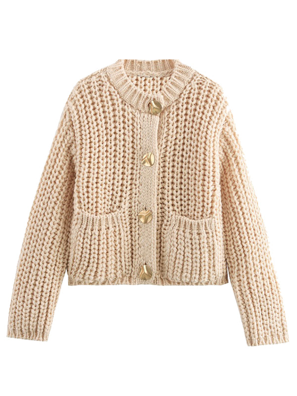 Beaumama gilets en maille grossesse casual confortable rugueux boutonnage poches femme enceinte