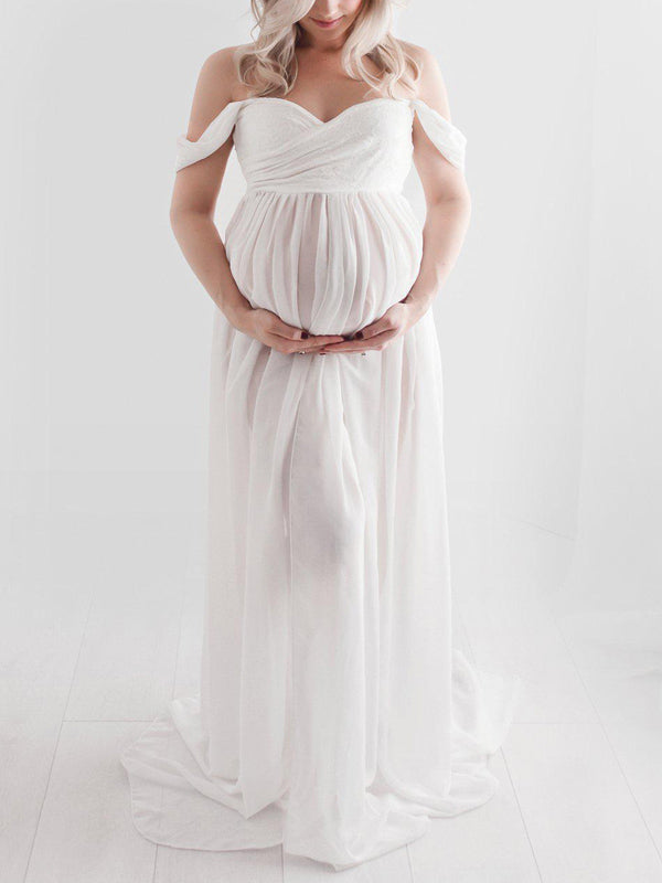 Beaumama robe de longue grossesse lingerie maternite fendu shooting photo femme enceinte