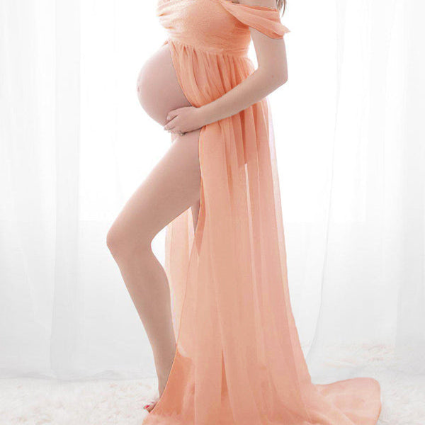 Beaumama robe de longue grossesse lingerie maternite fendu shooting photo femme enceinte