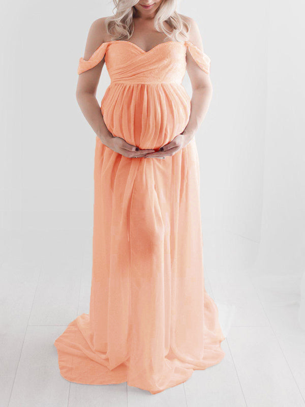 Beaumama robe de longue grossesse lingerie maternite fendu shooting photo femme enceinte