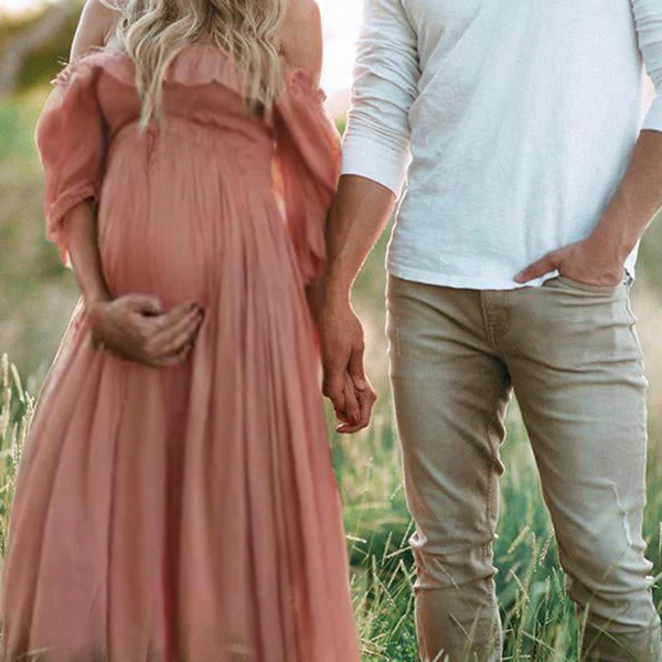 Beaumama robes photo shooting grossesse bohème Sans bretelles Manches bouffantes femme enceinte