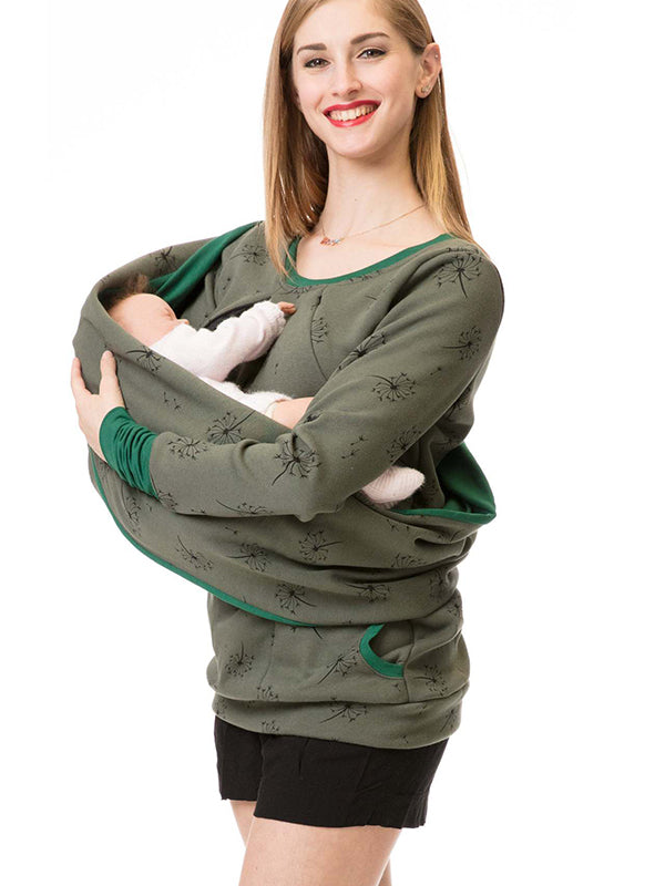 Beaumama sweatshirt allaitement poches zippée poches col roulé multifonctionnel femme