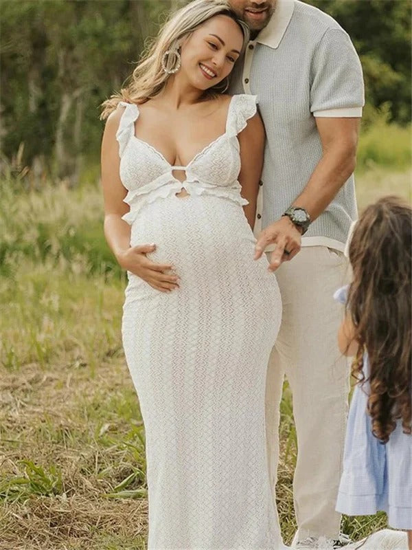 Beaumama robe longue grossesse élégant vacances volants moulante dos nu enceinte shooting babyshower femme enceinte