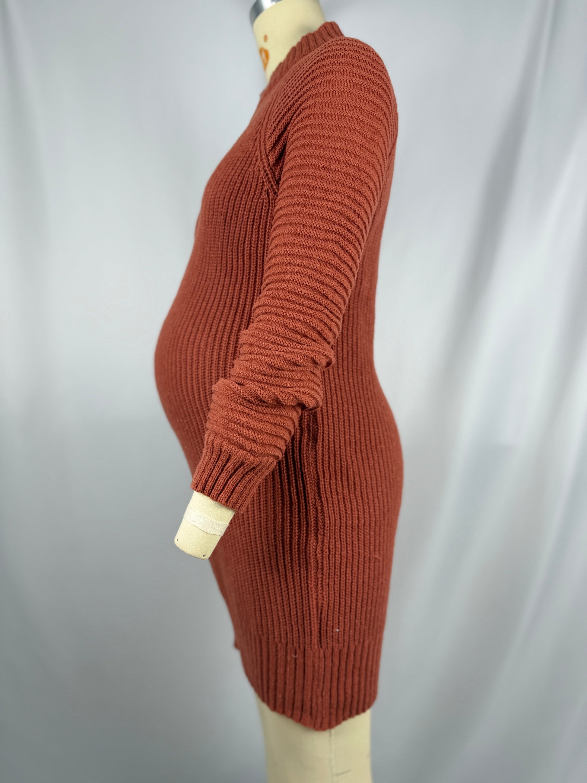 Beaumama robe pulls courte grossesse casual simple crochet tricot moulante femme enceinte