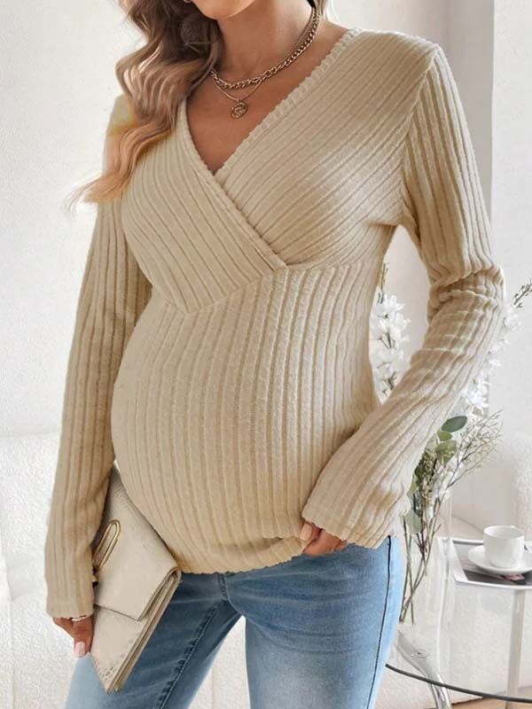 Beaumama pulls grossesse élégant casual tous les jours rayé épissage moulante femme enceinte