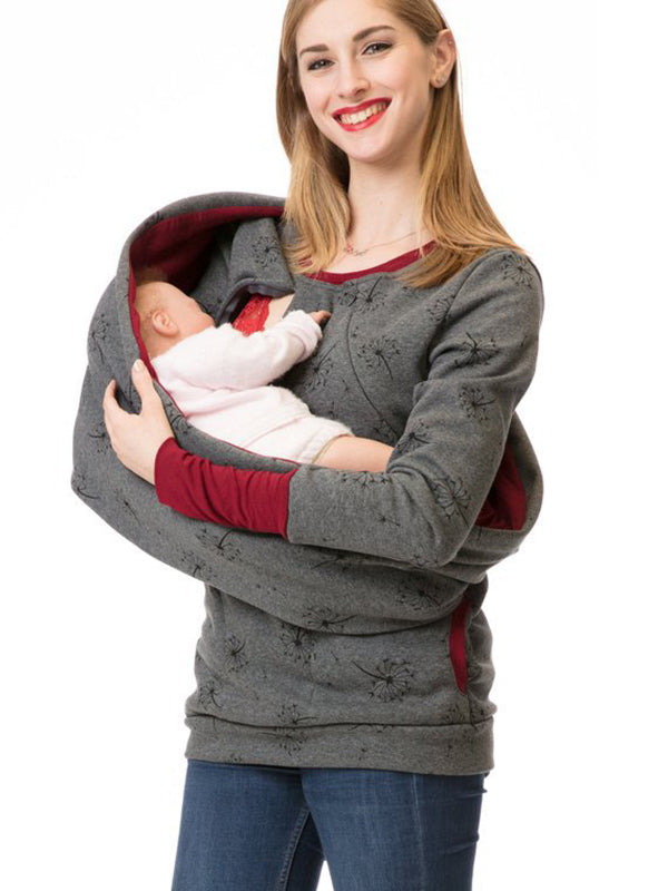 Beaumama sweatshirt allaitement poches zippée poches col roulé multifonctionnel femme