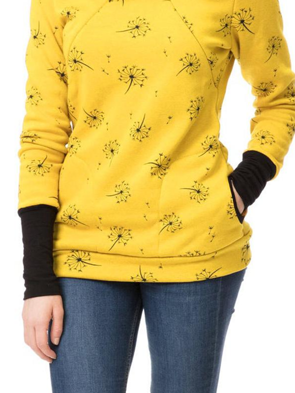 Beaumama sweatshirt allaitement pissenlit poches col roulé femme enceinte