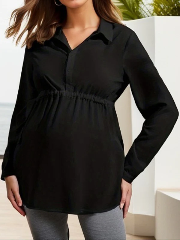 Beaumama blouses allaitement grossesse casual chic coulisse taille boutonnage femme enceinte