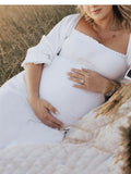 Beaumama robes photo longue grossesse élégant Bohème Manches bouffantes femme enceinte