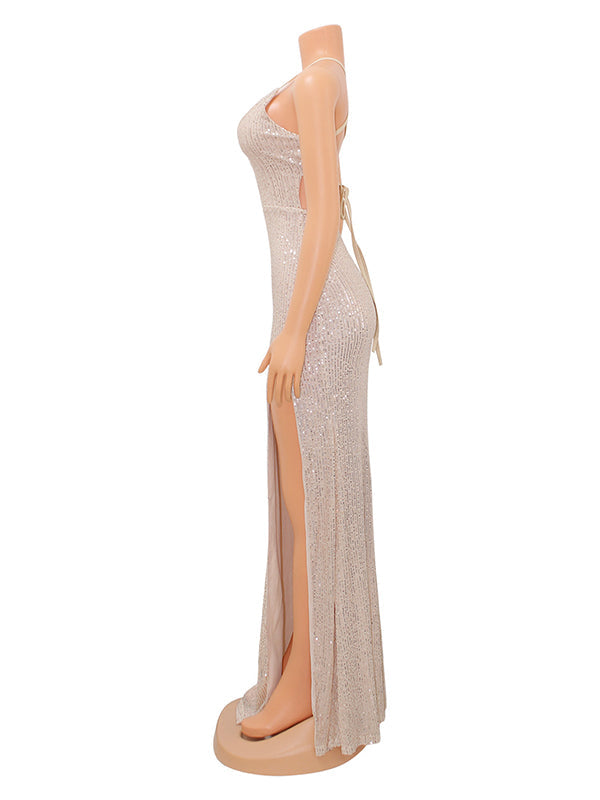 Beaumama robes photo longue grossesse élégant moulante brillante paillette croisé dos fendu le côté femme enceinte