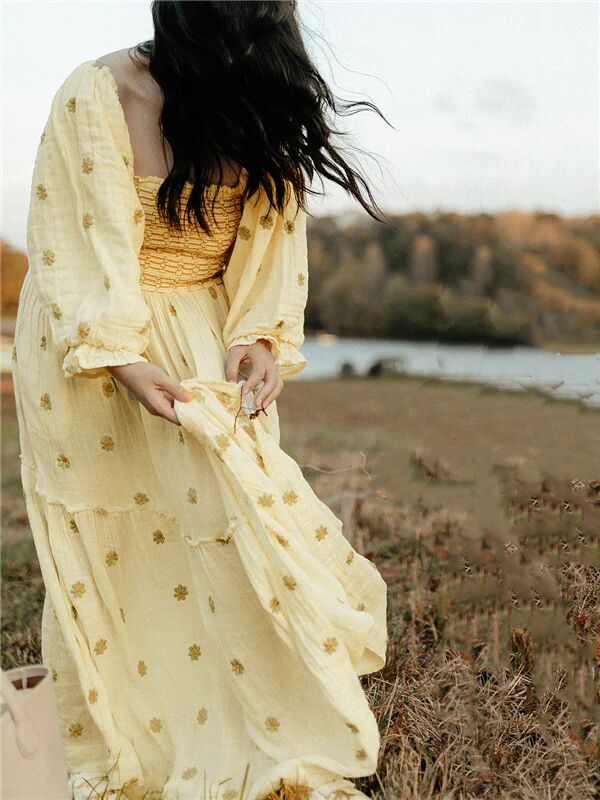 Beaumama robe longue grossesse bohème vacances imprimé fleurie volants fluide enceinte shooting femme enceinte