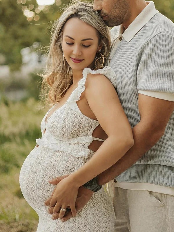 Beaumama robe longue grossesse élégant vacances volants moulante dos nu enceinte shooting babyshower femme enceinte