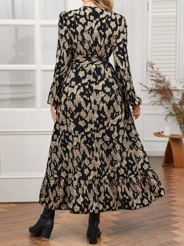 Beaumama robe longue grossesse vacances imprimé fleurie ceinture fendu le côté volants femme enceinte