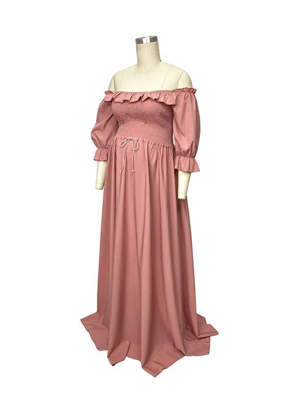 Beaumama robes photo shooting grossesse bohème Sans bretelles Manches bouffantes femme enceinte